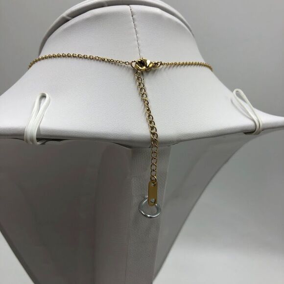 18K Gold Plated Women's Dual Interlocking Square Charm Dangle Necklace Harmony - Picture 8 of 12